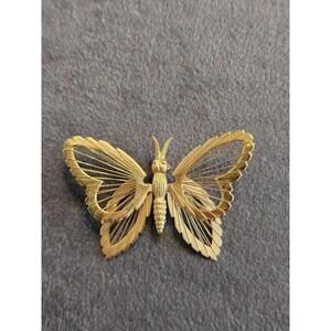 Monet Gold Butterfly Brooch